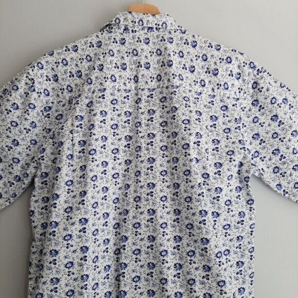 TABI | 100% Cotton Ditsy Floral Button Down Shirt White & Blue Sz 6 - Picture 10 of 12